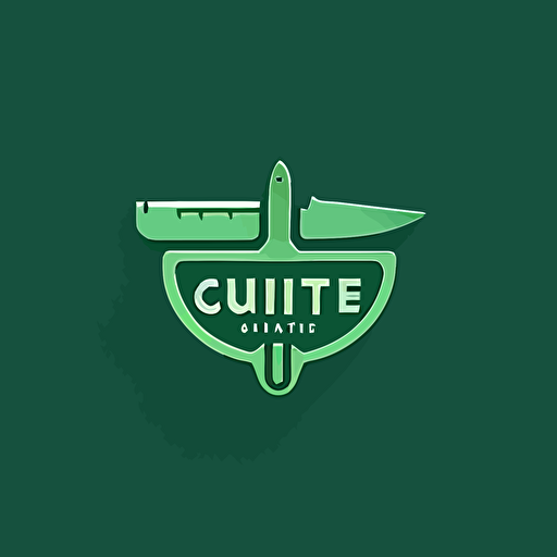 minimalistic vector logo for a slicer company called cutmate. Green. simple
