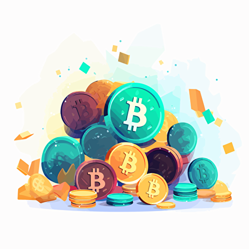 Money, cryptocurrency in vector style