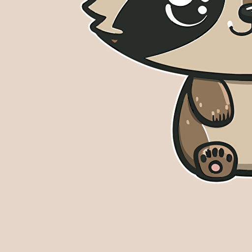 cute racoon kawaii style, vector clipart