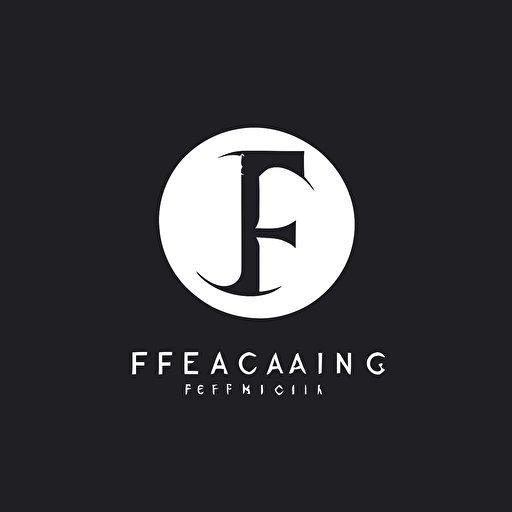 FG Lettermark logo, clean, minimalist, emblem business, half moon, vector logo, white background