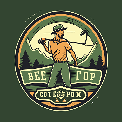 pro golfer vector logo style for a golf shop