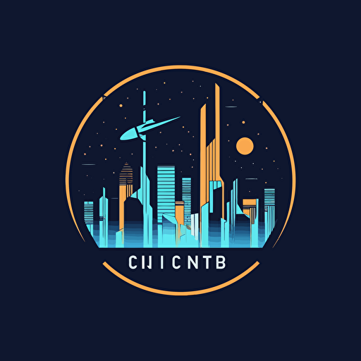 Night club simple futuristic logo in vector, vinyl disc simple, simplistic futuristic style logo