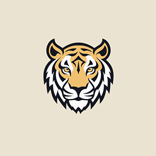 minimal line logo of a tiger head, vector