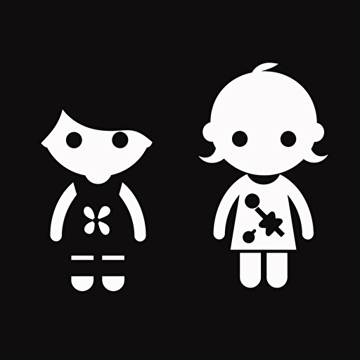 boy and girl,pictograms,cute,minimalist, vector