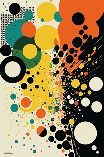 1960s vector abstract art style with Ben day dots