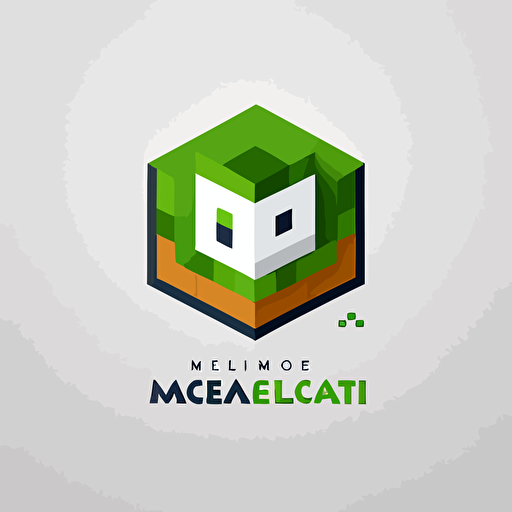 design a minimal vector logo for education firm, minecraft style, white background