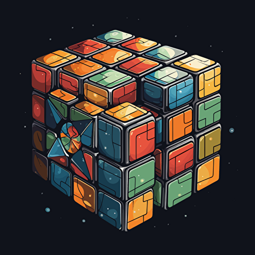 rubik's cube in vector