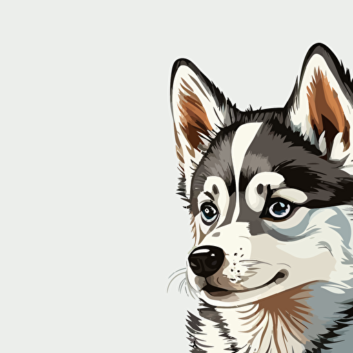 small husky cartoon vector style