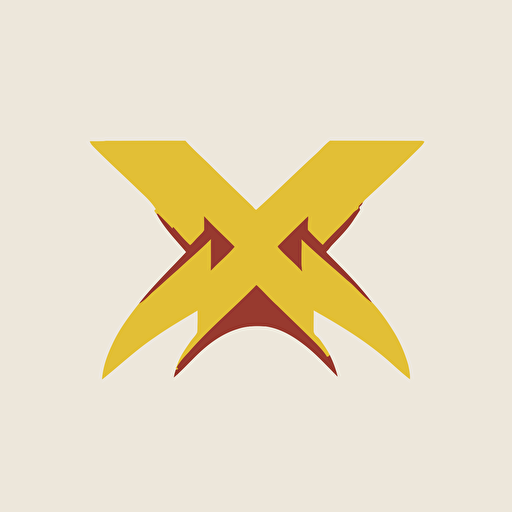 flat vector logo of an X from 2 dragon tails, simple minimal