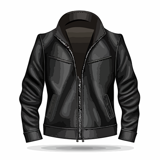 favicon, vector art, leather jacket black, high quality