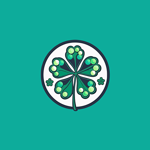 a simple vector logo for drug store, inspired by clover leaf and letter "C", japan style, vector, logo