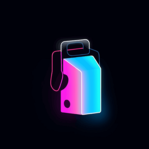 milk carton logo, flat image, gradient Neon, pink blue white and black, vector simple, fun, creativity, playfulness, high quality