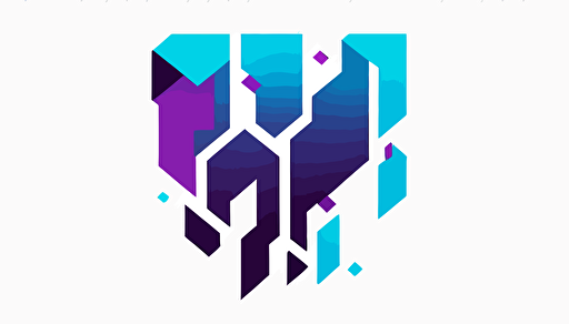 logo for machine learning company . Cyan and purple colours, minimalist, vector, with white background