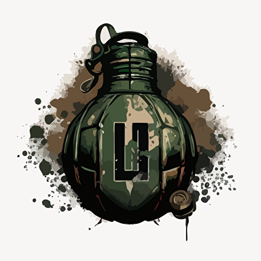 vector logo of a Mk2 hand grenade, with the letter B on the inside