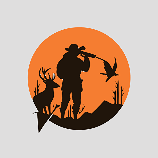 logo of a hunter, simple, minimalistic, flat vector