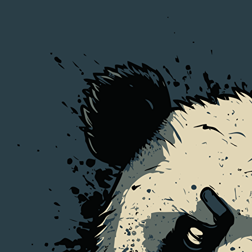 angry panda face vector drawing