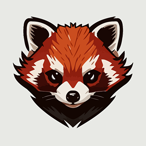very simplified vector logo of a bandit red panda head
