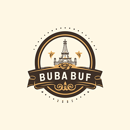 create a logo of "UB" brand, this logo is for a cafe that sell coffee and french pastry. high resolution vector. The logo have a cup of coffee with croissant element. The overall effect should be a logo that feels both modern or urban lifestyle.