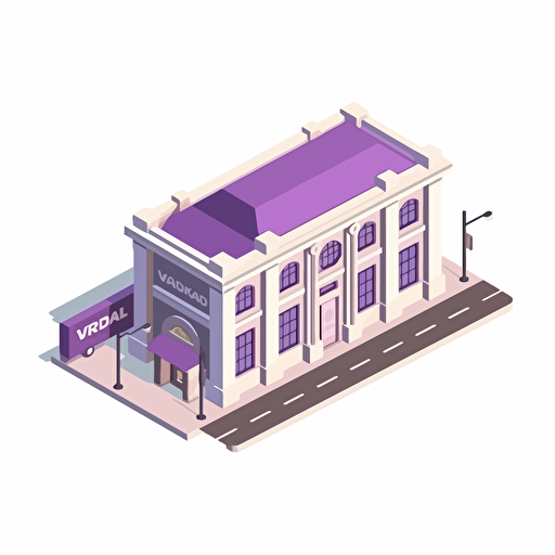 Indian Bank, vector isometric illustration style, light purple gradient, high detail. white background