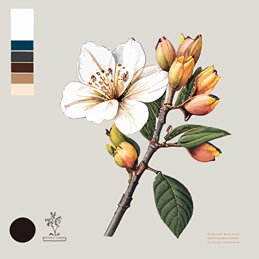 A small Single colored prunus persice flower in color #B55D6D , no background, vector, drawn with pencil, background has shade #1B110B