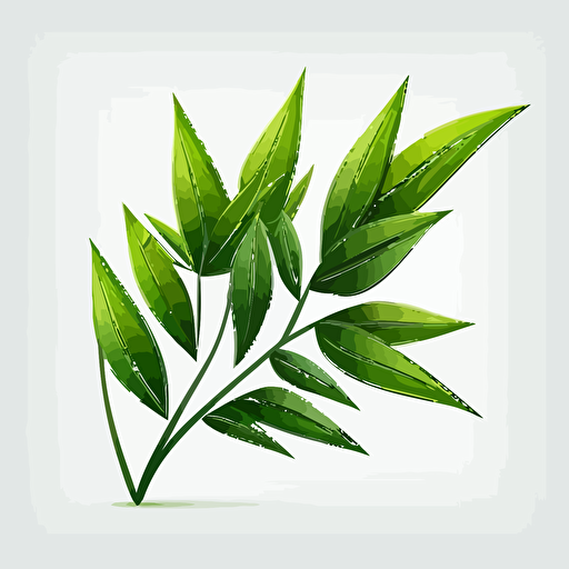 vector logo cartoon bamboo leaf