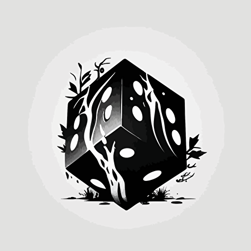 logo vector minimalist inspired by game die, black and white