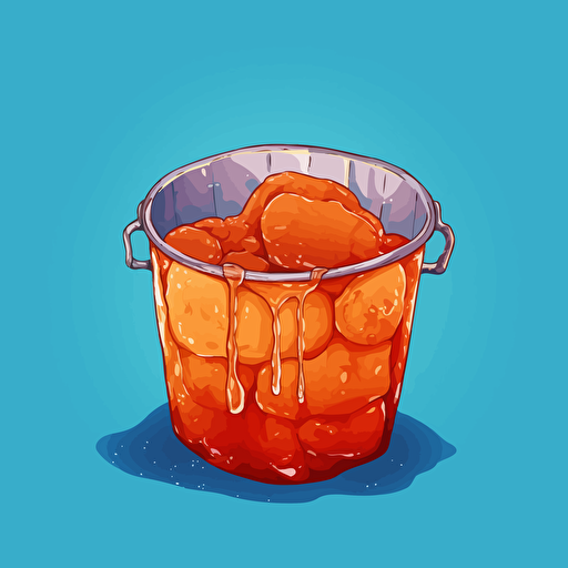 a frozen human liver in a bucket of ice, vector art
