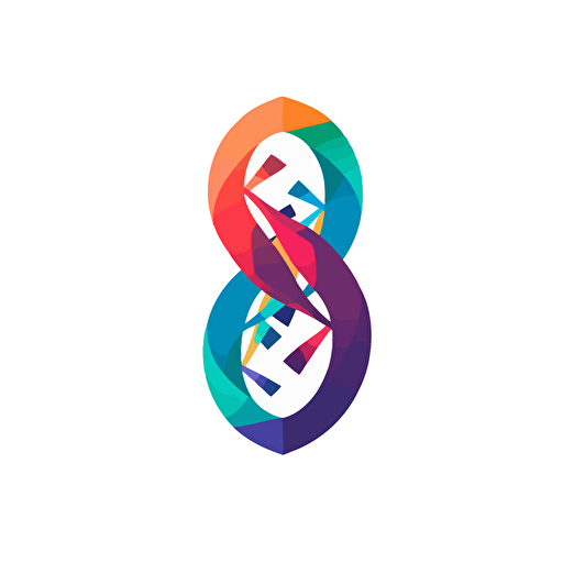 logo of DNA, vector, 3 color palette