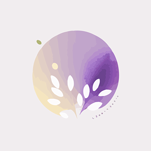an abstract logo for a wellness app, vector, flat art, simple, minimalistic, light purples, white background