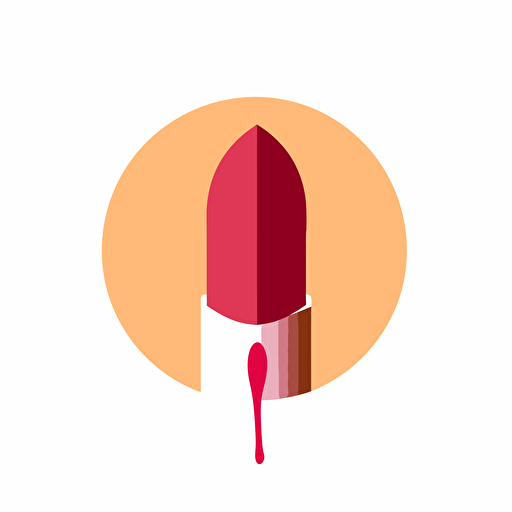 a vector image logo of a chim , she is appling lipstick, it’s a logo of a beauty brand, only 4 color