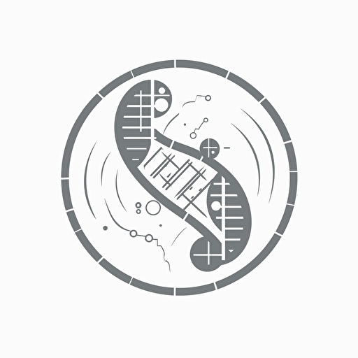 logo for an epigenetics blog, flat design, monotone, vector art
