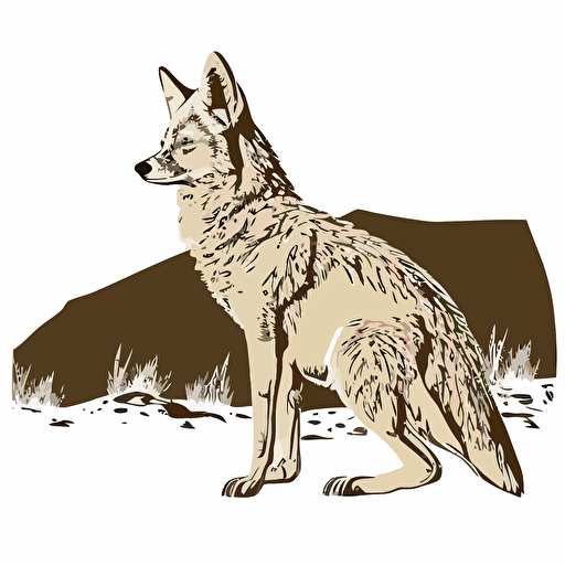 coyote looking forward, logo, icon, single color vector art