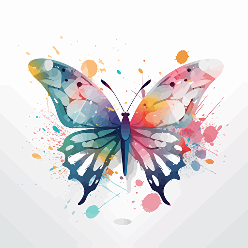 a mothers day butterfly, use pastel colors only, 2d clipart vector, minimalistic , hd, white background