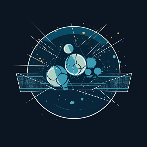 A vector illustration logo, showing a table of table tennis, transparent background