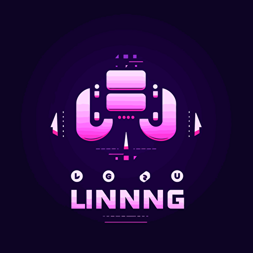 minimalstic vector logo with game pad . under logo letters "LNG", gaming style,