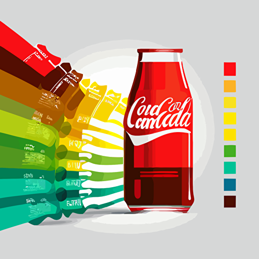 the concept of consumer centricity for Coca Cola, illustrated in corporate vector style, using the coca cola palette