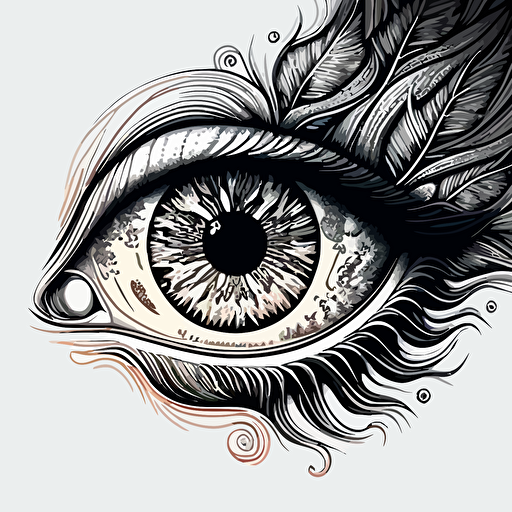 hyper detailed 2d vector coloring page of an eye.