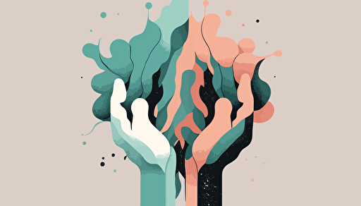 hands holding, painted as shapes, minimal, low detail, vector art,