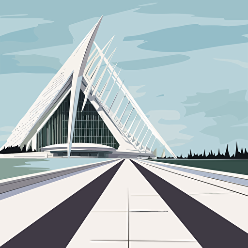 vector art, milwaukee art museum, lake drive