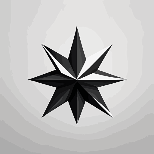 minimalistic vector logo of a 5 pointed star black and white