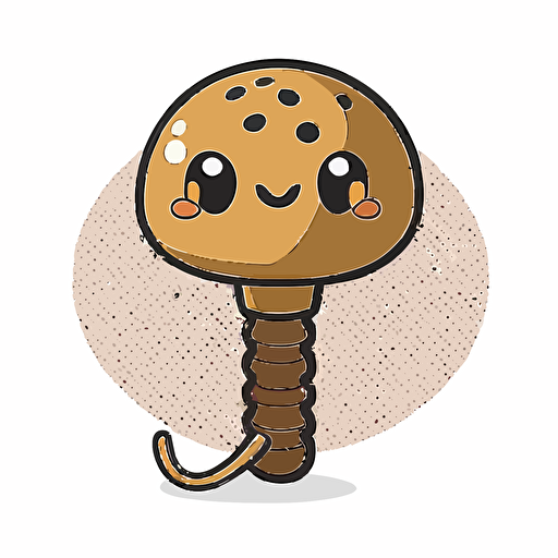 cute rattle snake kawaii style, vector, white background, cute facial expression