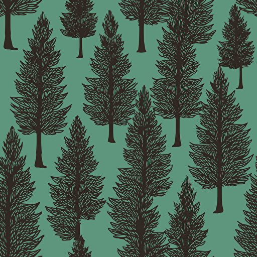 vector pine tree pattern 2D repeating wallpaper