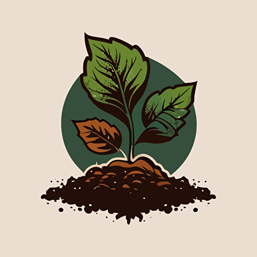 a simple vector logo of a leaf for a composting service