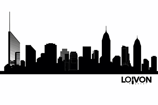 Skyline vector silhouette art of Lyon, on white background