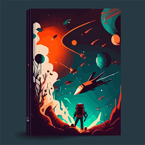 book cover illustration vector about space