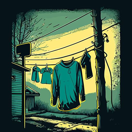Unisex Clothes Line, Clothes Hanging to Dry, vector