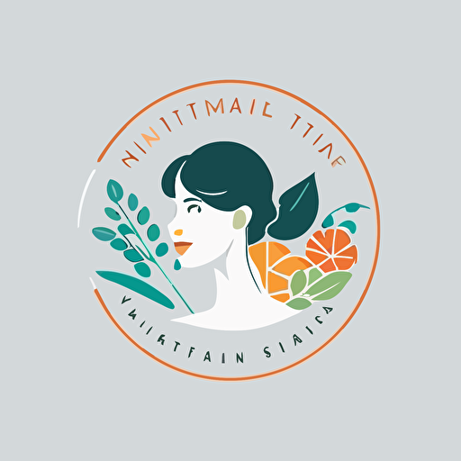 simple flat nutritionist logo, white background, vector style