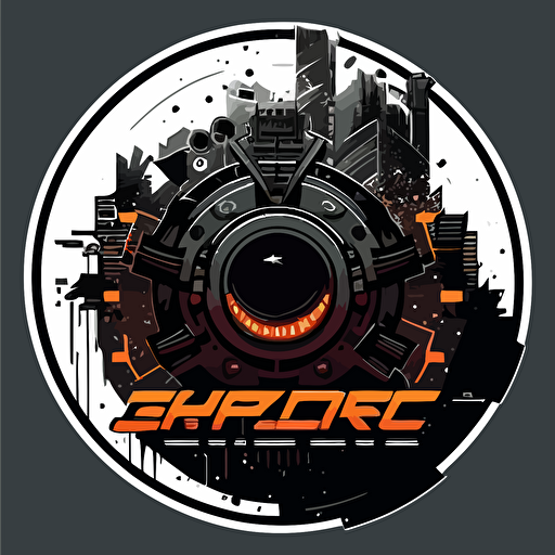logo, circle 2d vector, swiss, theme: cyberpunk