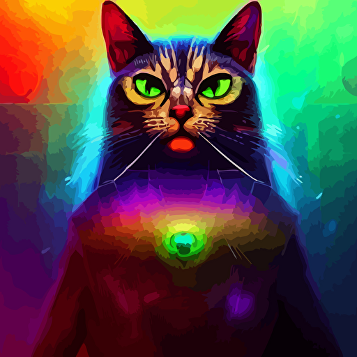 beautiful rainbow cat intricate portrait occult cyberpunk ancient futuristic dark art occult petros afshar artgerm eddie mendoza peter mohrbacher octane render 3d unreal engine depth field bokeh motion blur blur