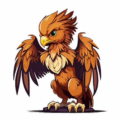 funny griffin, vector logo, vector art, emblem, simple cartoon, 2d, no text, white background